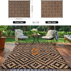 Kalafun Outdoor Patio Plastic Straw Rug, 8x10 ft - Image 3