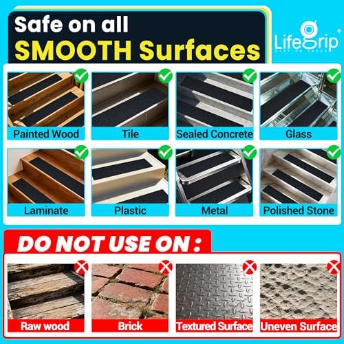 LifeGrip Anti Slip Stair Treads 6"x32" 10-Pack - Image 6