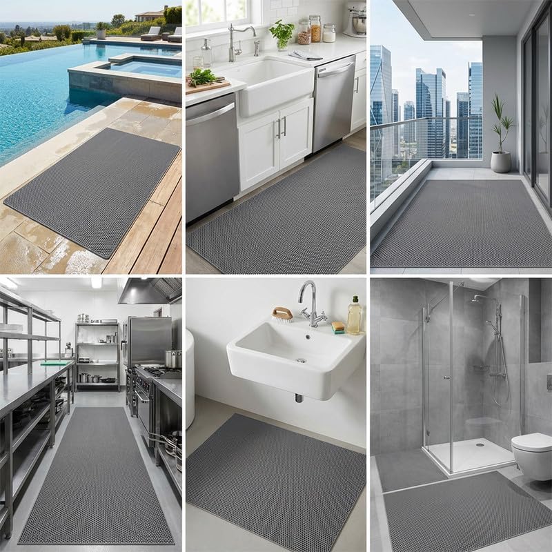 Anti Slip Drainage Mat Cutable Pool Flooring Bathroom Mats 3FTX92FT PVC Mesh - Image 7