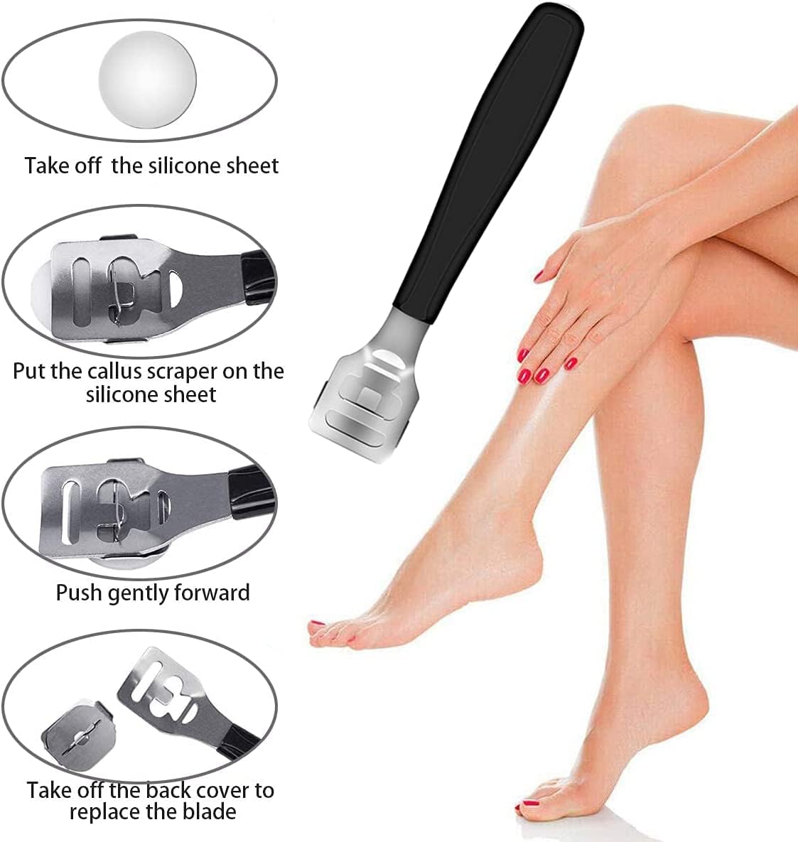 Professional Pedicure Kit, 36 in 1 Stainless Steel Foot Care Kit Foot Rasp Dead Skin Remover for Home & Salon Care, Black