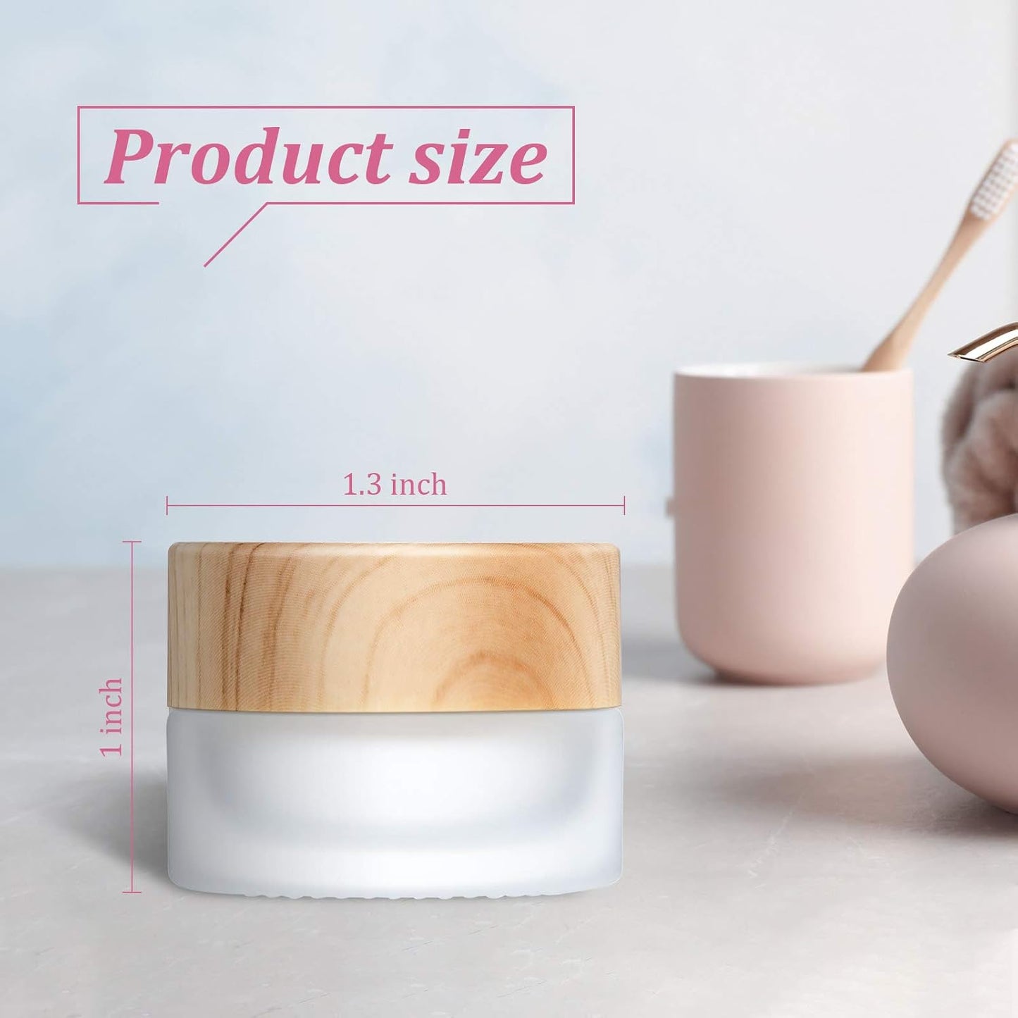 Geiserailie Glass Cosmetic Containers Empty Sample Jars with Leak Proof Lids Makeup Sample Containers for Lotion Cream Cosmetic(30 Pieces,5 Gram)