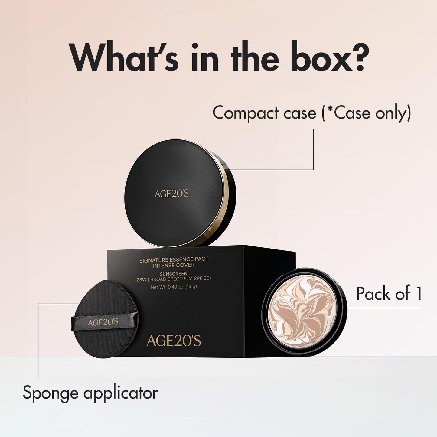 AGE20'S Signature Essence Pact SPF 50+ | Pack of 1 | 29 Caramel | Cream Foundation, Dewy Finish, Natural Coverage | Korean Cushion Foundation