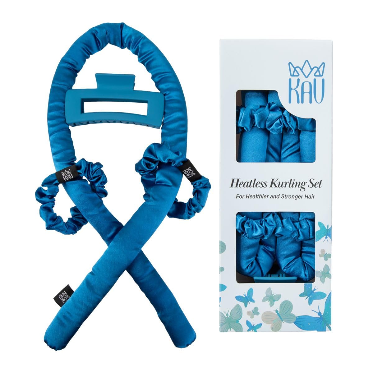Heatless Hair Curler, Satin Hair Rollers for Heat less Curls Overnight, Premium Satin for No Heat Curls, Overnight Heatless Curling Rod to Sleep In, Silky Curlers with Clip and Scrunchies