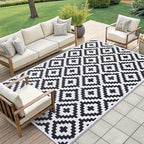 Smiry Outdoor Rug 10x14 ft Waterproof Reversible Boho Mat - Image 7