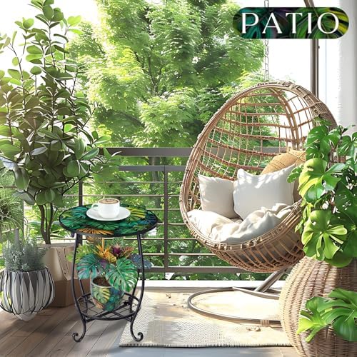 Cinnvoice Outdoor Side Table Small End Patio Porch Table - Image 2