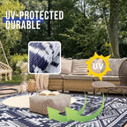 OLANLY Outdoor Rug 9x18 ft Waterproof Reversible Boho Mat - Image 4