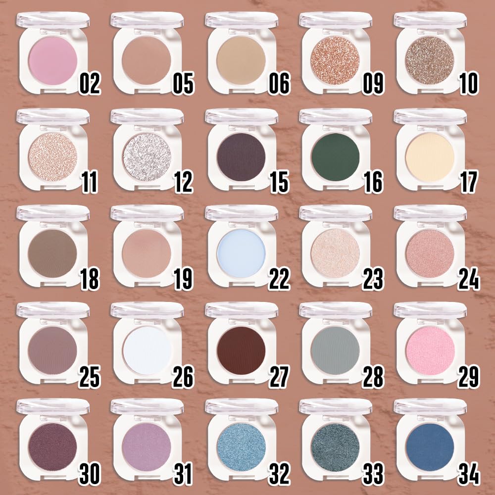 Light Brown Single Matte Eyeshadow Makeup, Neutral Powde Eye Shadow for Women, Rosy Brown Eyeshadow Palette Pigmented Waterproof, sombras para ojos, Lightweight Blendable, Girls Eyeshadows Gift