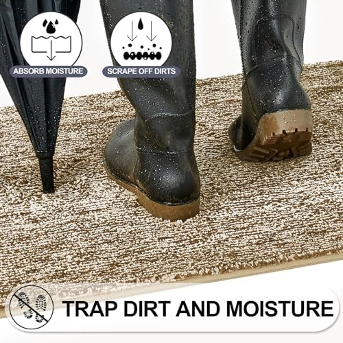 REFETONE Front Door Mat 32"x48", Absorbent Non Slip Indoor Doormat - Image 3