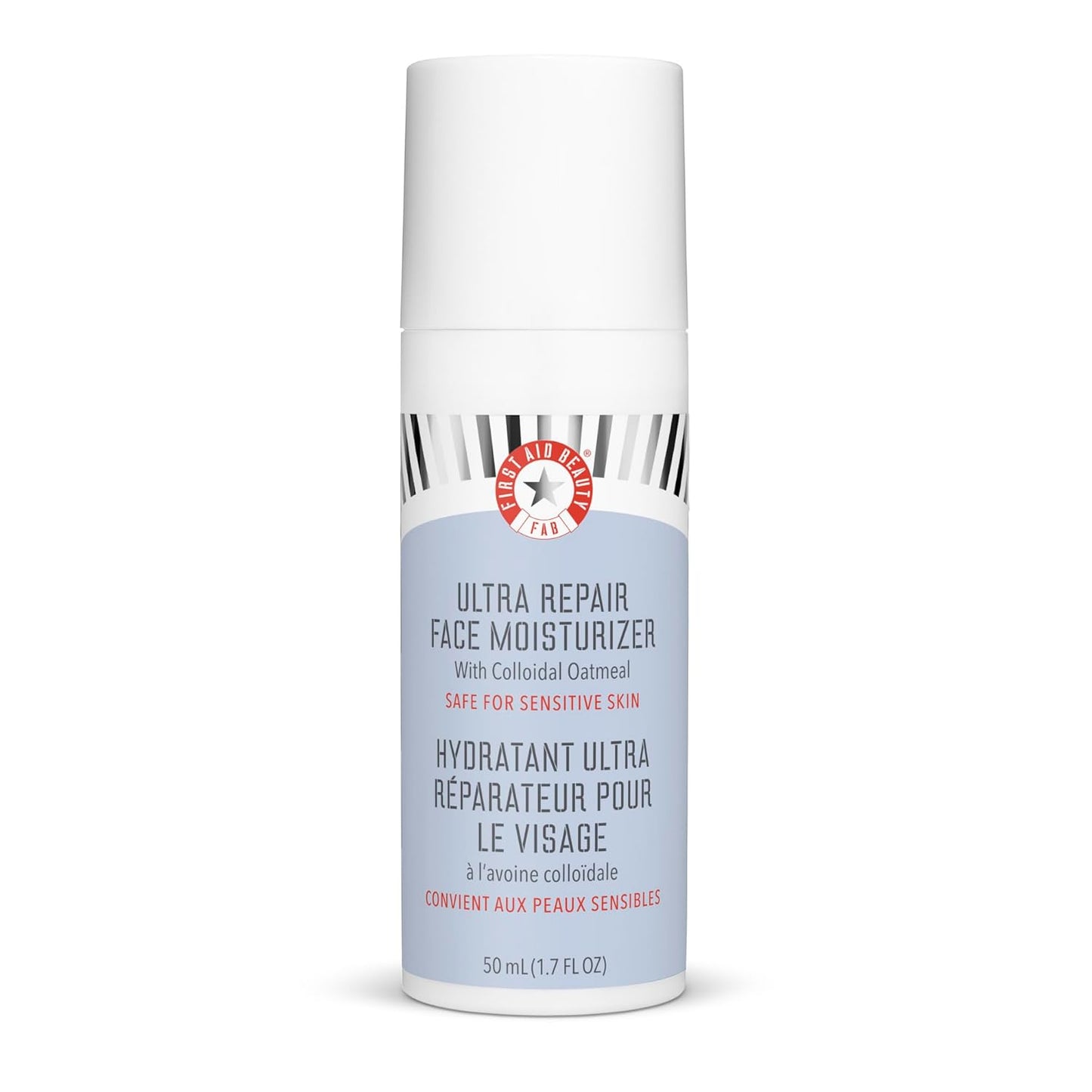 First Aid Beauty - Ultra Repair Face Moisturizer, Soothing Face Colloidal Oatmeal, Everyday Lightweight Non-Comedogenic Formula Helps Soften Skin with Ceramides and Shea Butter, 1.7 oz