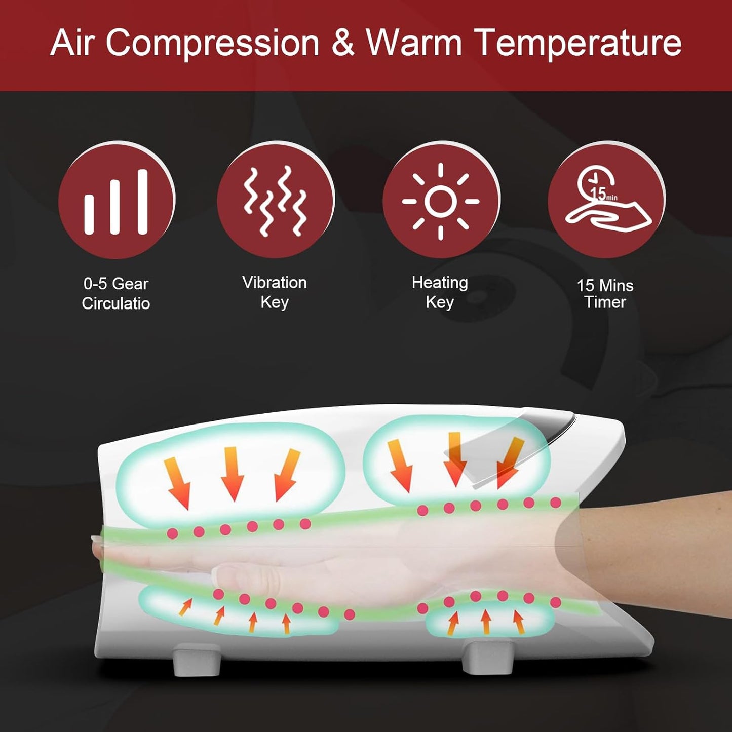 Gifts for Women,White Elephant Gifts for Adults - Hand Massager with Compression & Heating,Birthday Christmas for Men Women,Electric Hand Massager for Arthritis and Carpal Tunnel(White)