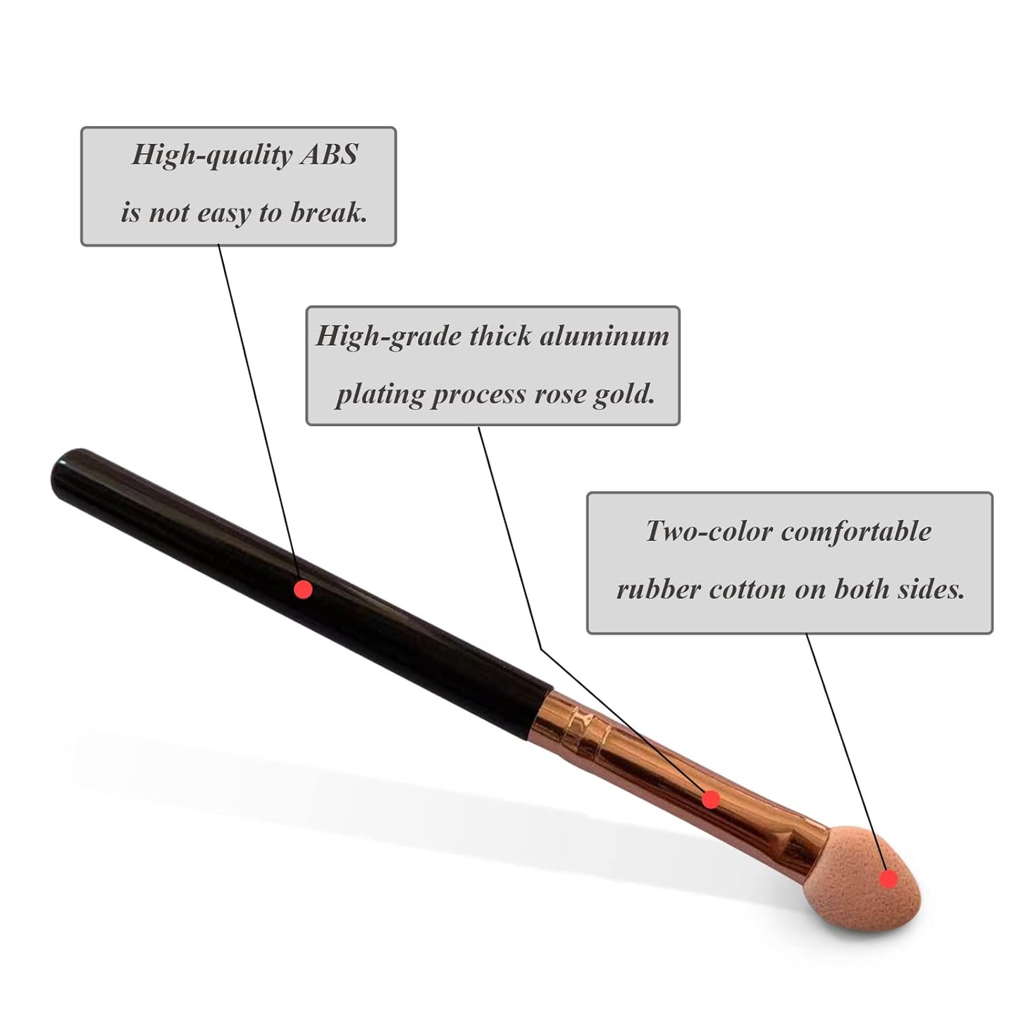 Eyeshadow Applicators Double Sided Sponge Tip Foam Reusable，20Pcs Professional Organic Long Handle Washable Makeup Eye Shadow Brush Set