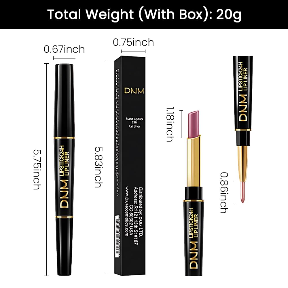 evpct 3Pcs Matte Lip Liner and Lipstick Combo Set Kit for Women, Light Plum Rose Mauve Nude Beige Brown Magic Neutral Lipstick 24 Hours Original Lips Liner Pencil Stain Long Lasting Waterproof