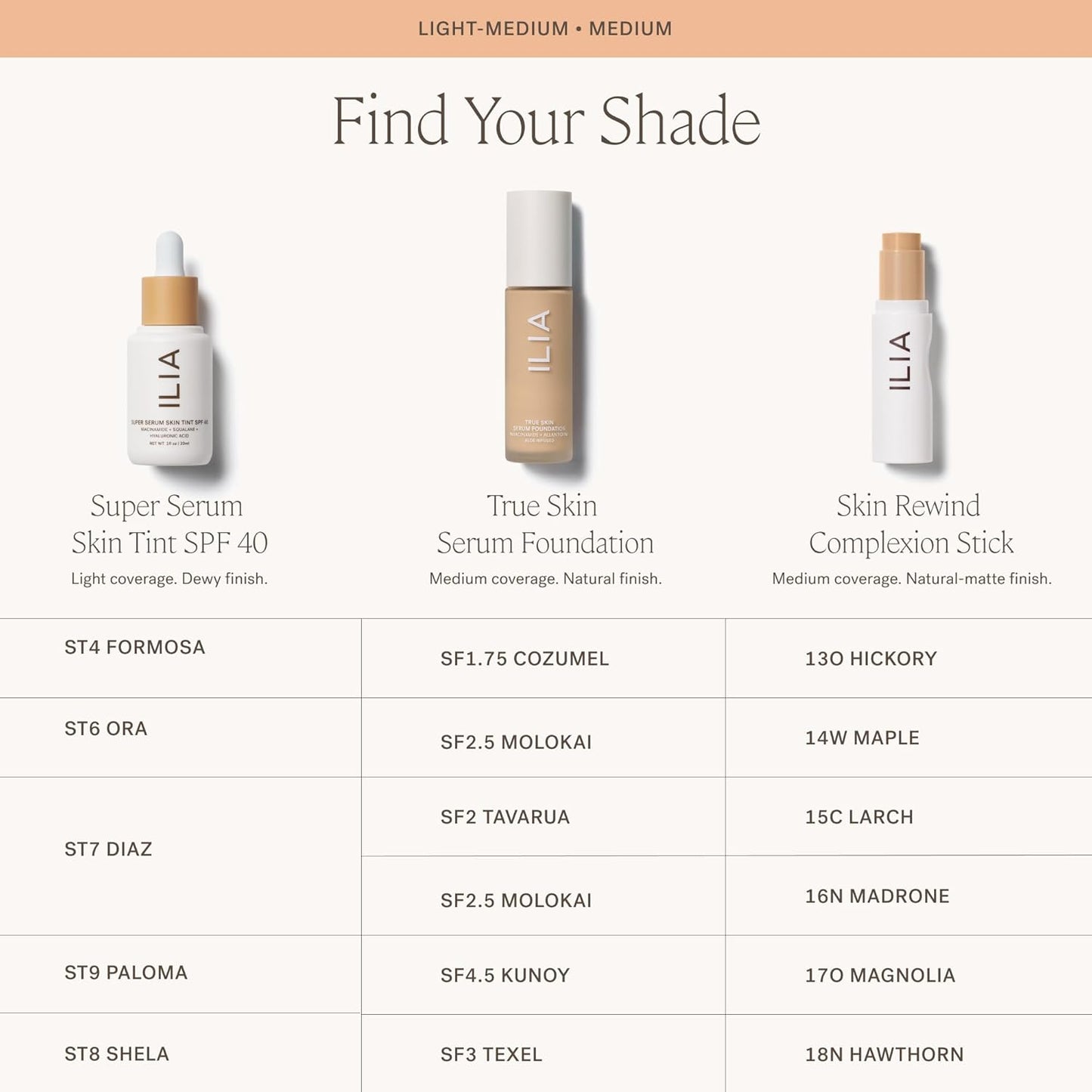 ILIA - Skin Rewind Complexion Stick - Foundation + Concealer + Skincare | Non-Toxic, Vegan, Cruelty-Free, Clean Makeup (18N - Hawthorn, 0.35 oz | 10 g)