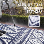 OLANLY Outdoor Rug 5x8 ft Waterproof Reversible Boho Mat - Image 3
