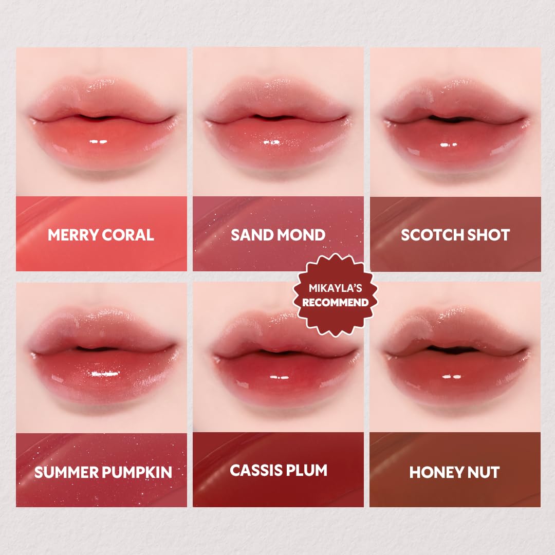 TIRTIR [*Mini Size Waterism Tinted Lip Gloss #10 Heart Berry, 0.06 Fl Oz – Kiss Ready Lipgloss, 12H Long Lasting Non Sticky Natural Tinted Glow Korean Multiuse Cheek and Lip Tint for Women gift