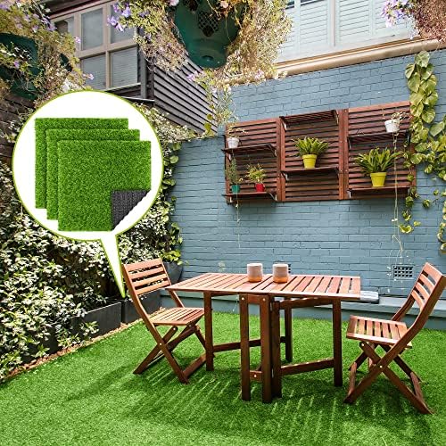TURSTIN 12 Pieces Artificial Grass Mat Square 12 x 12 Inch Fake Turf Patch - Image 6