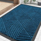 Smiry Front Door Mat Outside Entrance, Low Profile Rubber Doormat by Smiry