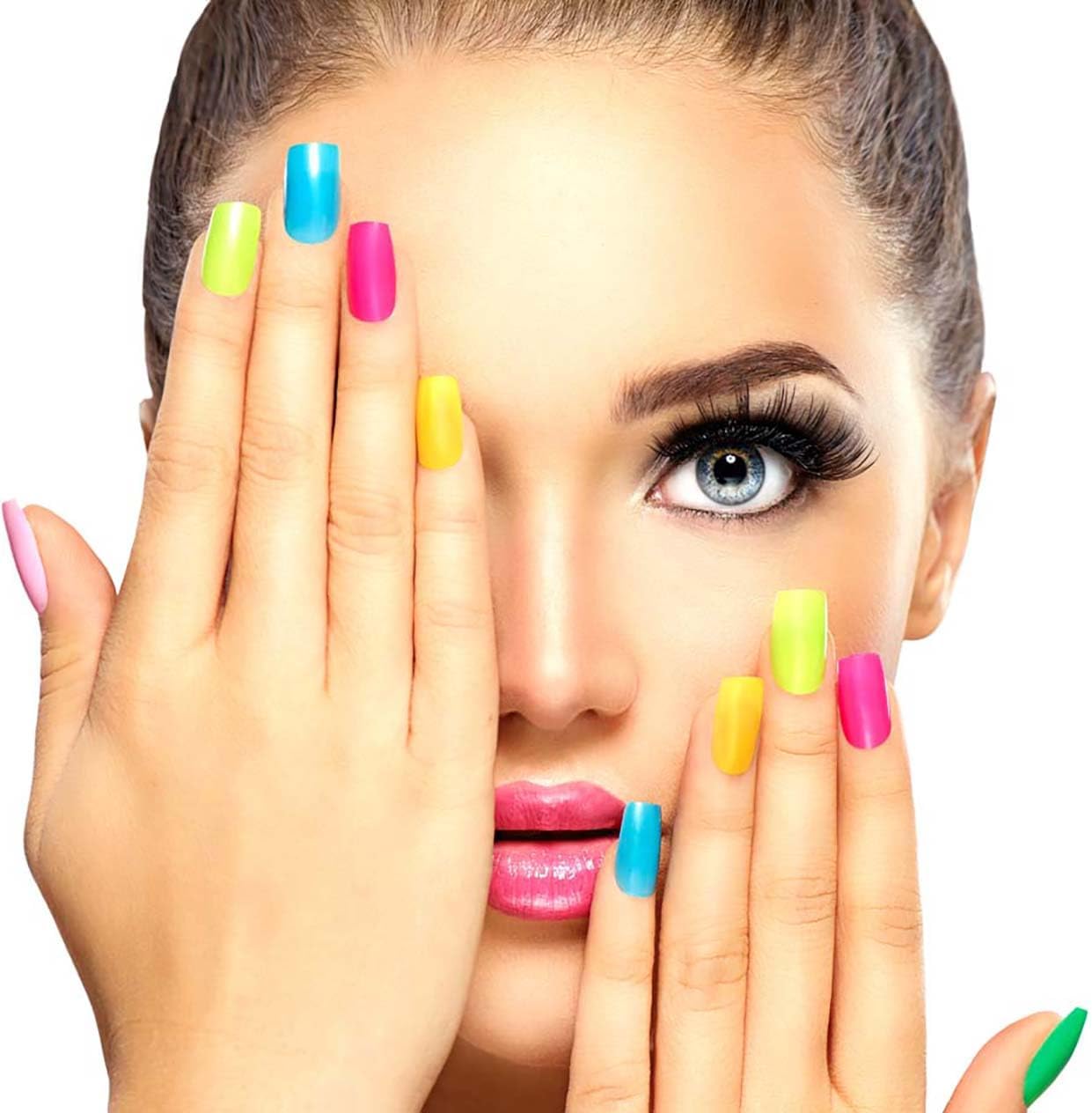 DANNEASY 24 Sheets Nail Polish Stickers - Light Color Full Nail Wraps Stick on Nail Polish Strips Gel Nail Strips Self Adhesive Manicure Fingernail Sticker Nails for Women with File, Cuticle Stick