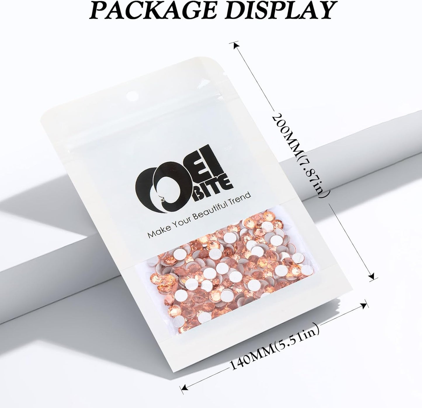 Champagne Flatback Rhinestones, Glass Rhinestones for Nail Art and Craft, Glue Fix, Loose Crystal Gemstones(Champagne, SS20, 2880pcs, 4.6-4.8mm)