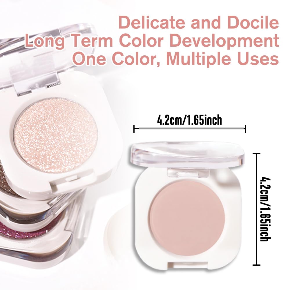 Nude Beige Tan Single Eyeshadow Makeup, Neutral Powde Eye Shadow for Women, Dusty Pink Matte Singles Eyeshadow Palette Pigmented Waterproof, sombras para ojos, Girls Monochrome Eyeshadows Gift