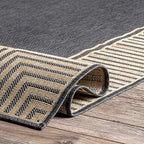 Nuloom Asha Dark Grey/Ivory, Striped Border, Soft and Cozy, High Traffic - Image 6