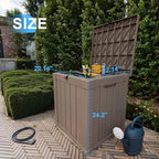 PatioZen 50 Gallon Resin Deck Box, Lockable Outdoor Storage Box - Image 2