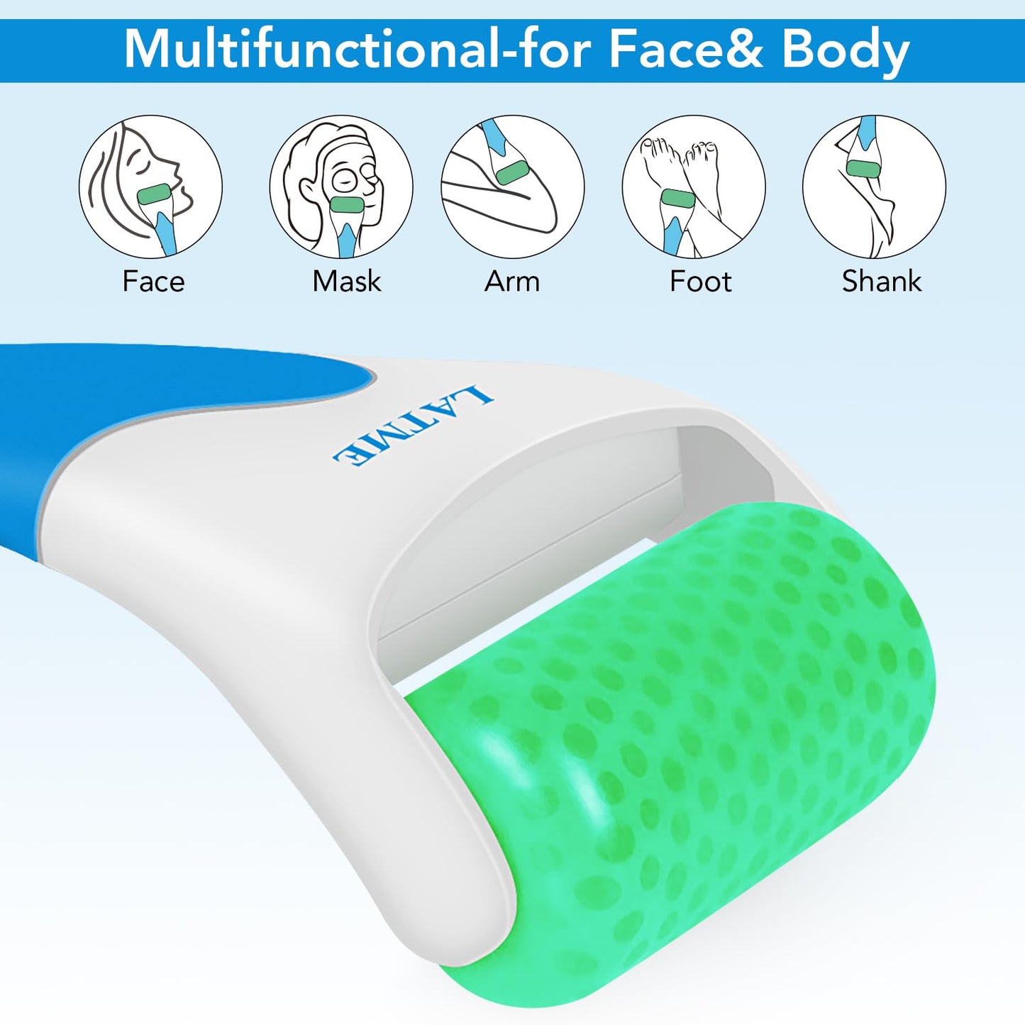 Ice Roller for Face Eyes,Womens Gifts,Face Massager Roller Puffiness Migraine Pain Relief and Minor Injury (Green)
