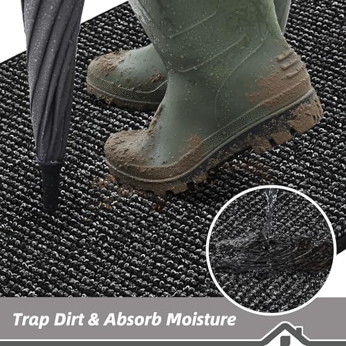 BEQHAUSE Dirt Trapper Door Mat 24" x 36", Non-Slip Washable Doormats - Image 3