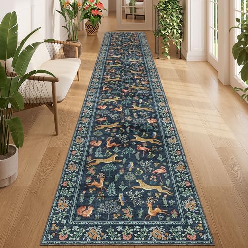 DUKINO 2x12 Washable Runner Rug, Non Slip Animal Rug by DUKINO