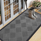 Smiry Front Door Mat Outside Entrance, Natural Rubber Doormat, 59x23 Inch by Smiry