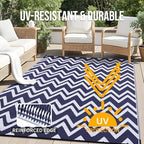 OLANLY Outdoor Rug 6x9 ft Waterproof Reversible Chevron Mat - Image 4