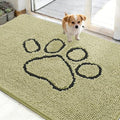 OLANLY Dog Door Mat for Muddy Paws 48x30, Paw Print Design Chenille Mud Mat by OLANLY