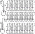 50pcs Swivel Snap Hooks for Dog Leash Collar Linking, Metal Heavy Duty Eye by LuckyGoddness