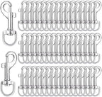 50pcs Swivel Snap Hooks for Dog Leash Collar Linking, Metal Heavy Duty Eye by LuckyGoddness