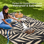 OLANLY Outdoor Rug 6x9 ft Waterproof Reversible Leaf Mat - Image 3