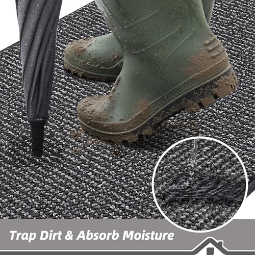 BEQHAUSE Dirt Trapper Door Mat 24"x36", Non-Slip Washable Doormat - Image 3