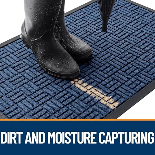 OLANLY Front Door Mat Outside Entrance 47x17, Heavy-Duty Rubber Doormat - Image 3