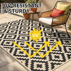 Smiry Outdoor Rug 10x14 ft Waterproof Reversible Boho Mat - Image 5