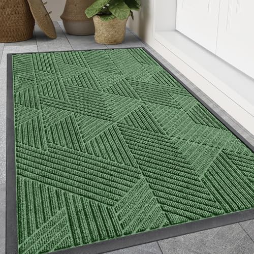 Smiry Front Door Mat Outside Entrance, Low Profile Rubber Doormat by Smiry