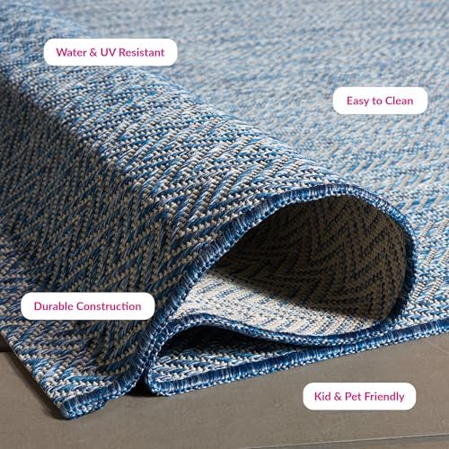 SAFAVIEH Outdoor Square Rug 6'7" - Image 3