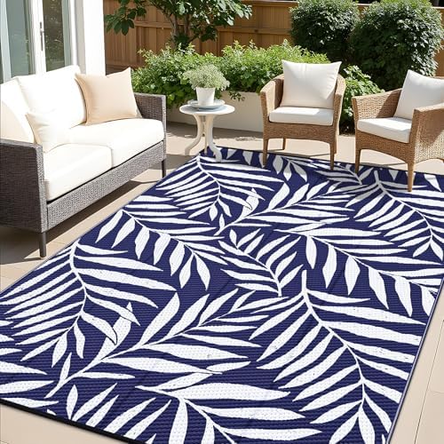 OLANLY Outdoor Rug 6x9 ft Waterproof Reversible Leaf Mat by OLANLY