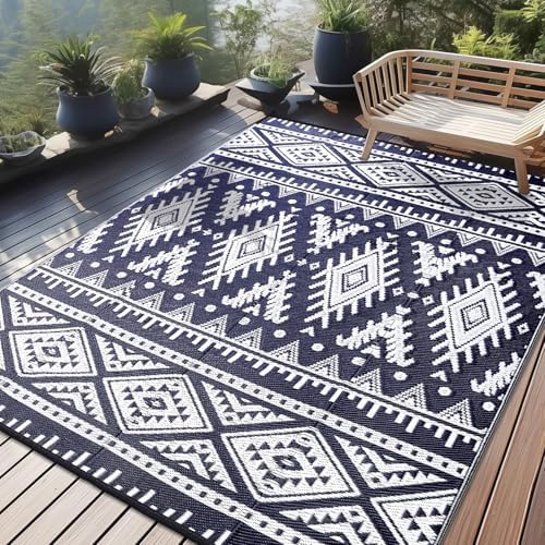 OLANLY Outdoor Rug 9x18 ft Waterproof Reversible Boho Mat by OLANLY