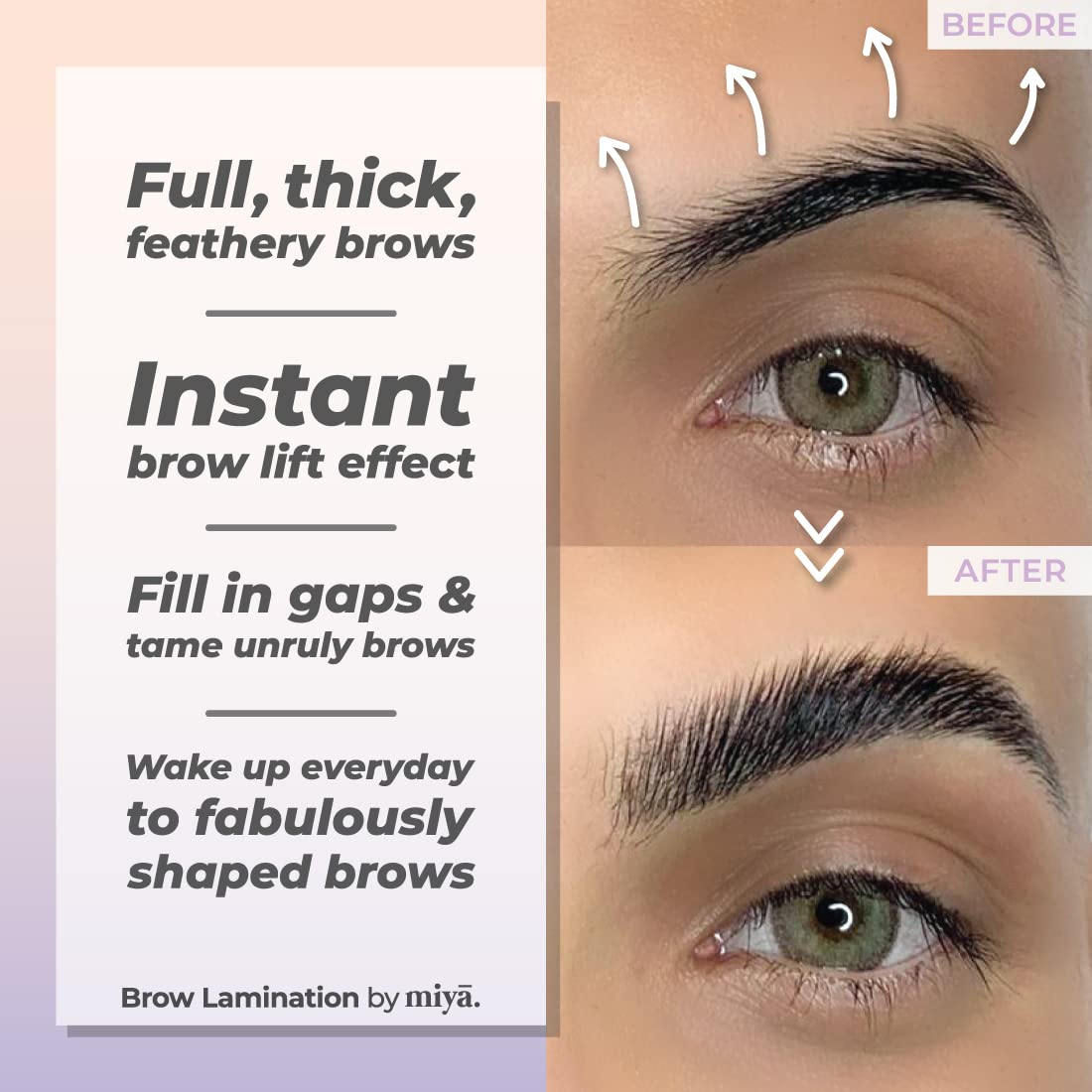 Brow Lamination Kit | Professional Eyebrow Lamination with Keratin | DIY Brow Lift Kit | Fuller, Thicker Brows for 6 weeks | Includes Easy to Use Instruction, Treatment Tools & Brushes