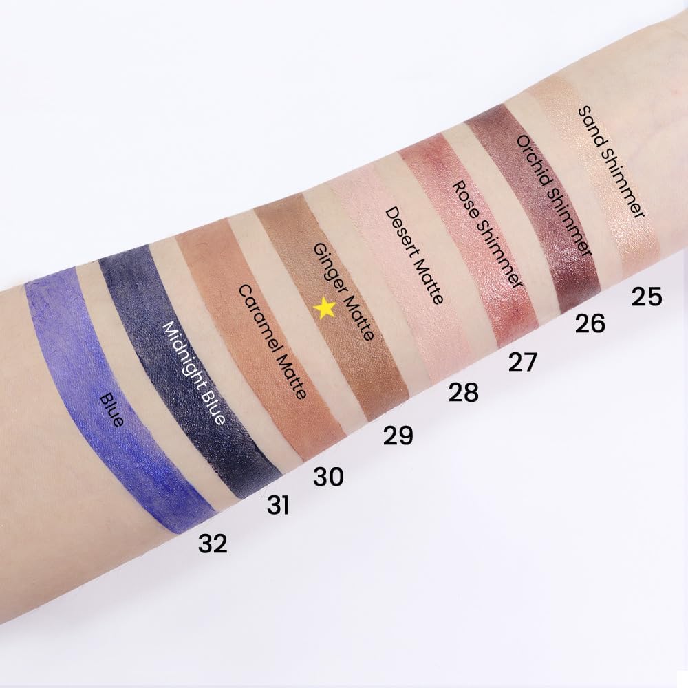 evpct 2Pcs Cream Eye Shadow Brightener Sticks Set for Eyes Waterproof, Ginger Matte Pencil Eye shadow Applicator Stick Pen Bulk Palette Makeup sombras en crema para ojos 29+29