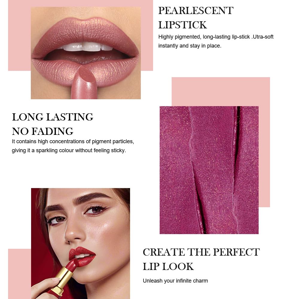 Dark Purple Metallic Lipstick for Women,Lightweight Shimmer Frosted Lipstick,Glitter Lip Gloss Stain Long Lasting Waterproof Smudge Proof 24 Hour Full Coverage Lip Makeup,Vegan