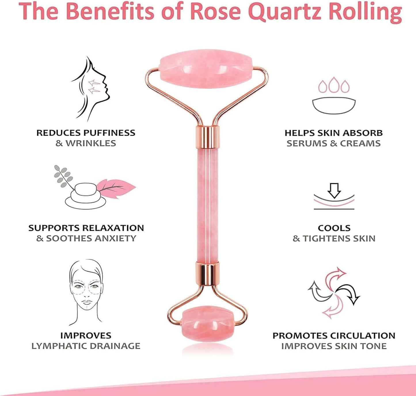 Jade Roller & Gua Sha, Face Roller Redness Reducing Skin Care Tools, Gua Sha Tools Set, Facial Roller Jade Roller for Face, Eyes, Neck