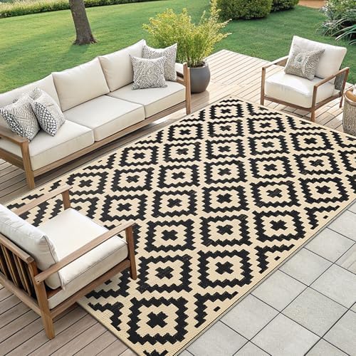 Smiry Outdoor Rug 9x18 ft Waterproof Reversible Boho Mat - Image 7