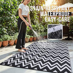 OLANLY Outdoor Rug 8x10 ft Waterproof Reversible Chevron Mat - Image 3