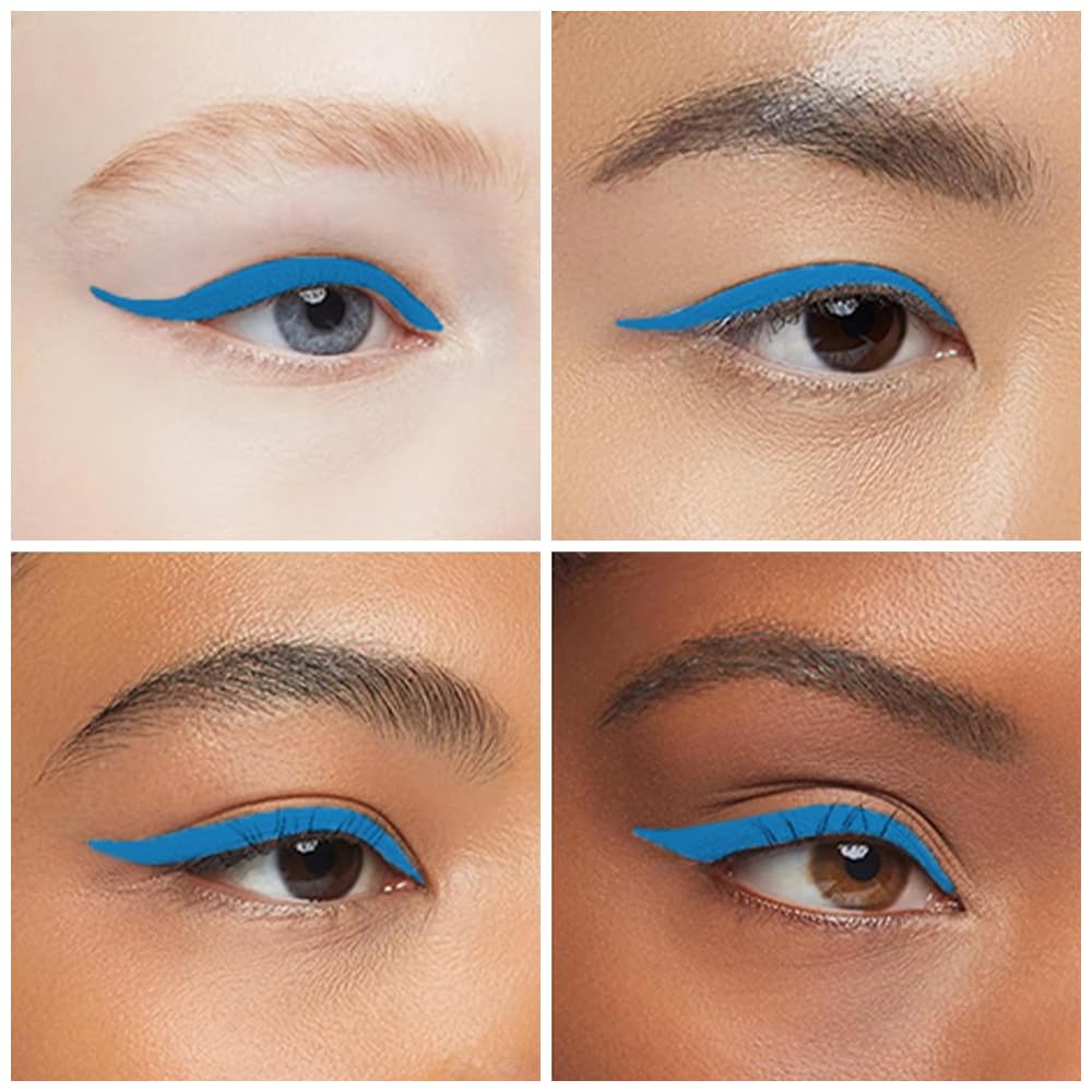 Kaely Light Blue Gel Eyeliner Pencil,Waterproof Smudge Proof Eye Liner Pen,Cat Eye Goth Halloween Makeup,Eye Black Face Paint Lipstick Crayon,Color Colorful Eyeliner Eyeshadow Stick,06