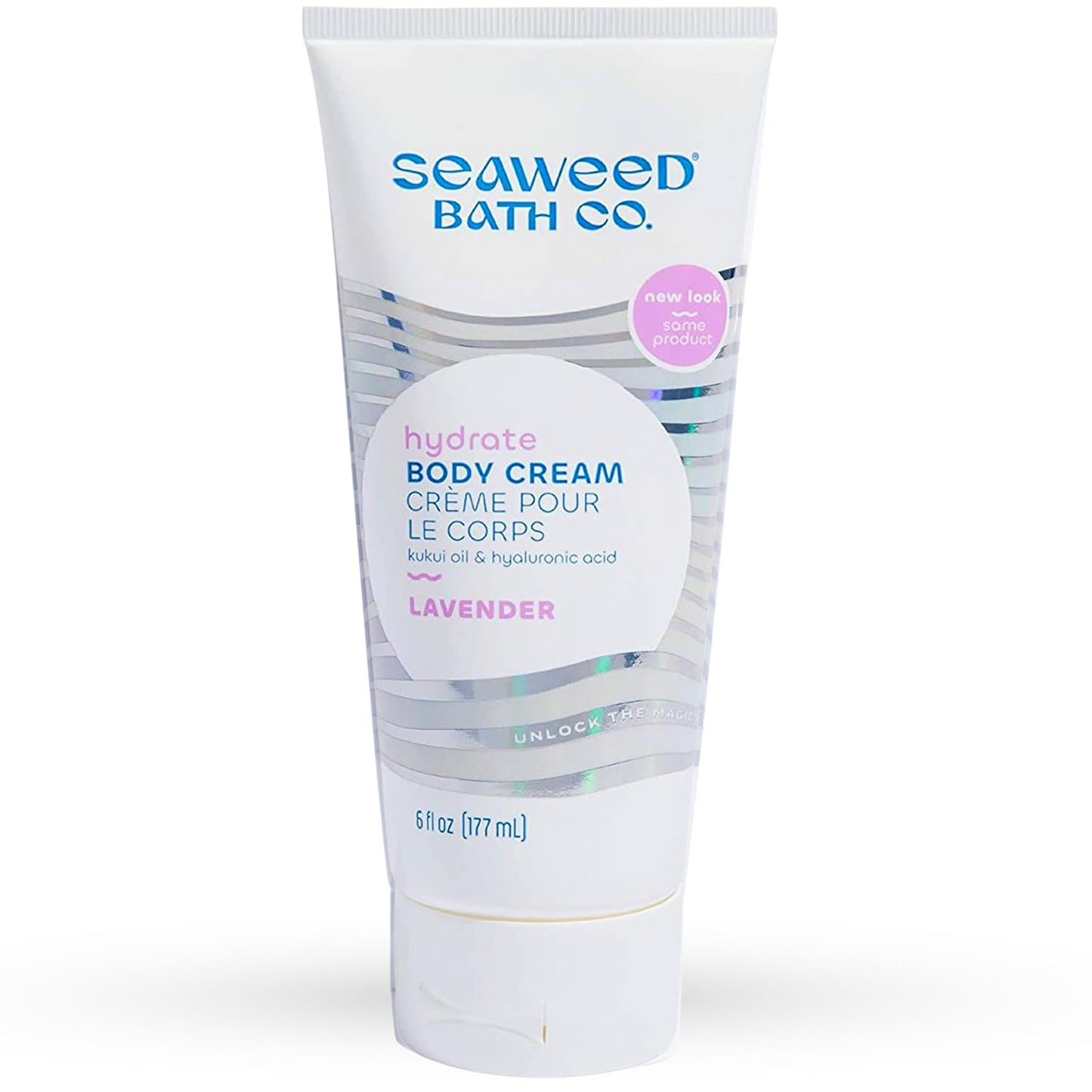 Seaweed Bath Co. Hydrate Body Cream, Lavender Scent, 6 Ounce, Nourishing Hand & Body Lotion Moisturizer for Dry Skin, with Sustainably Harvested Seaweed, Kukui Oil, Hyaluronic Acid, Shea Butter